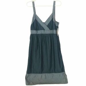 Michael Michael Kors Strap Peasant Sundress 100% Cotton Blue and Gray Size 10